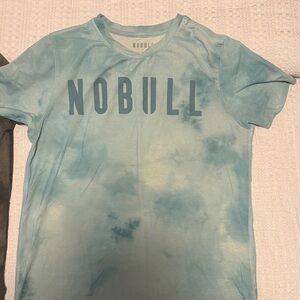 NOBULL Kids' Short-Sleeve Tie-Dye Tees in Black and Light Blue
